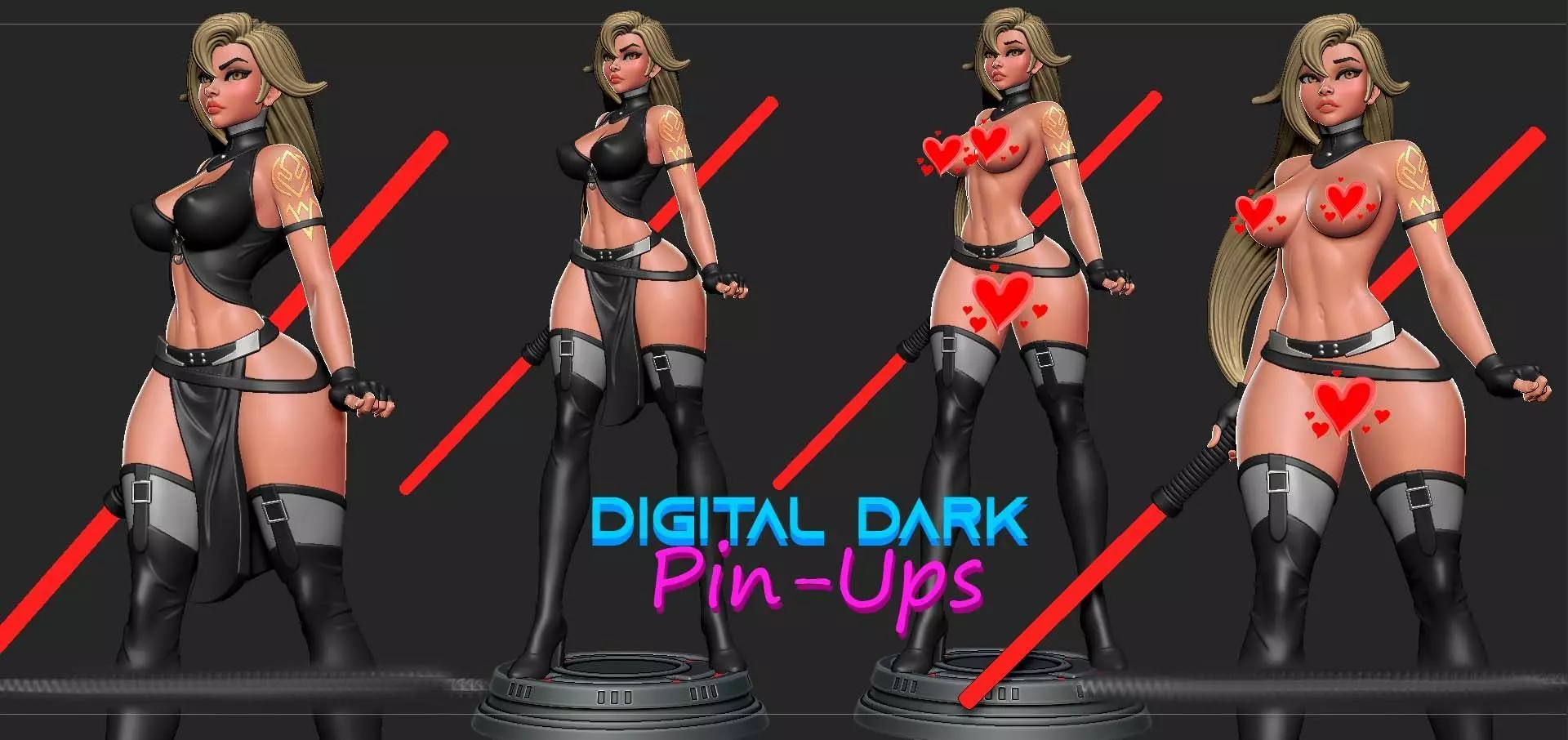 Sith Girl with NSFW version and two face options 3D print model_0