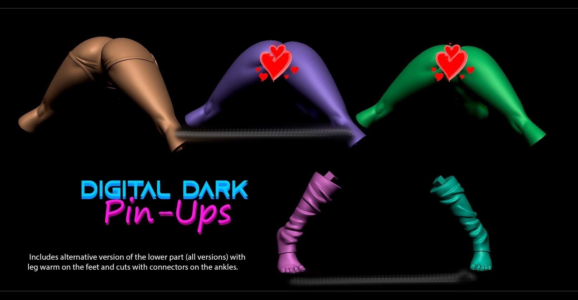 Catgirl with two NSFW versions two face options and Miniatures 3D print model_8