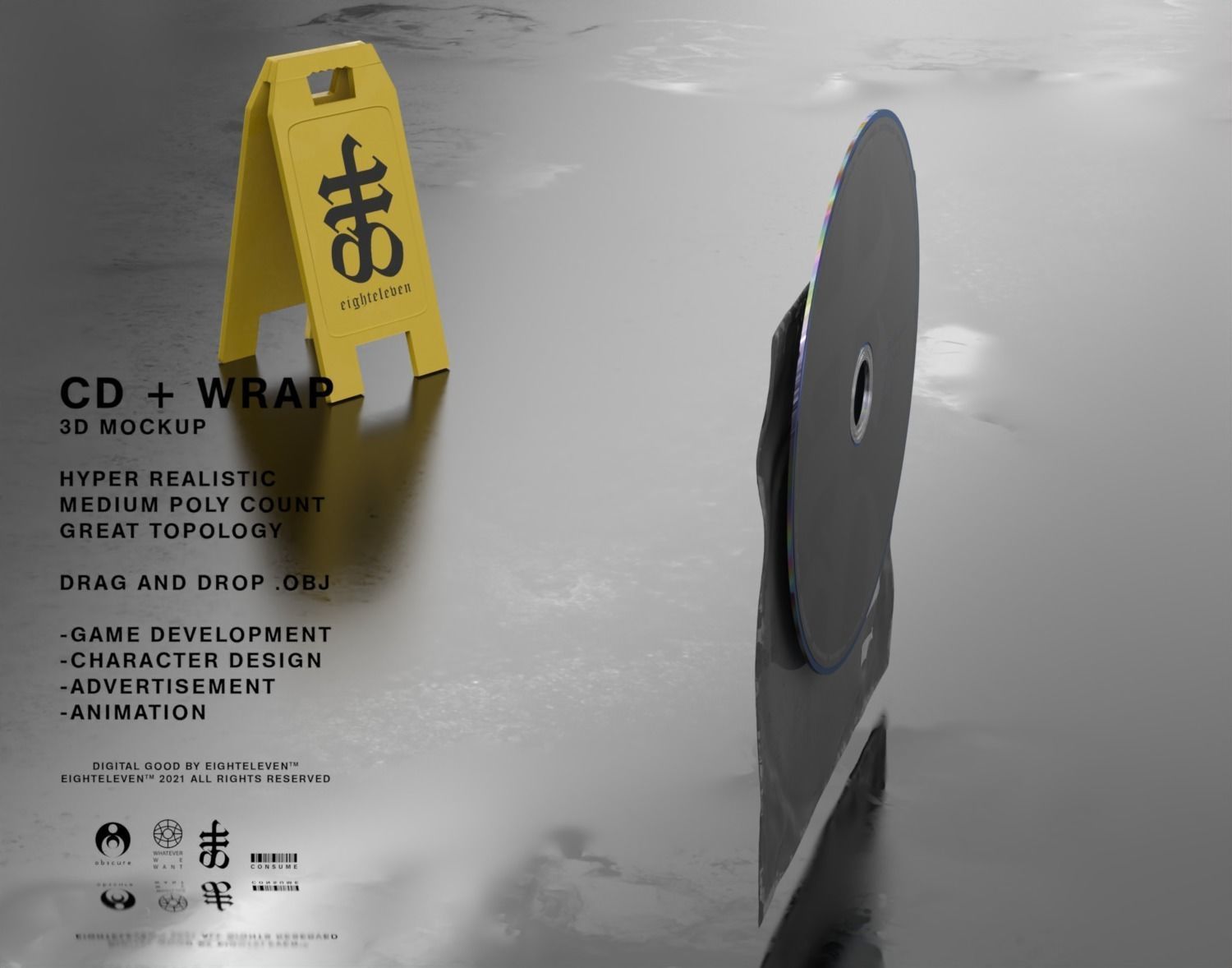 COMPACT DISC AND WRAP 3D model_4