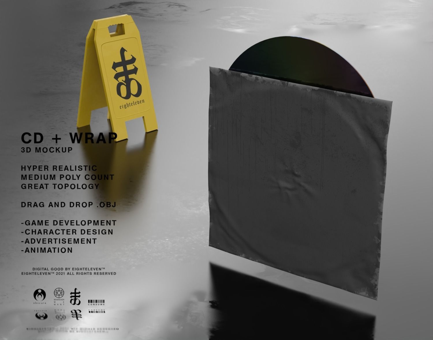 COMPACT DISC AND WRAP 3D model_3