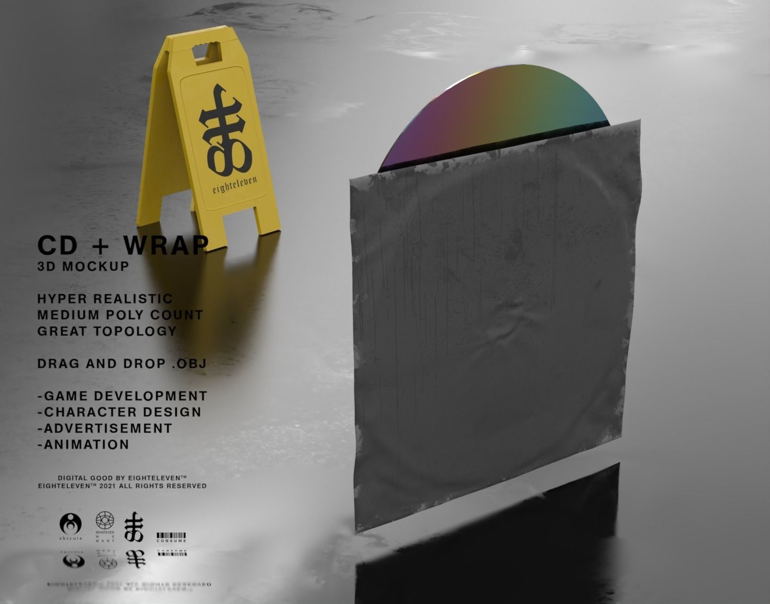 COMPACT DISC AND WRAP 3D model_2