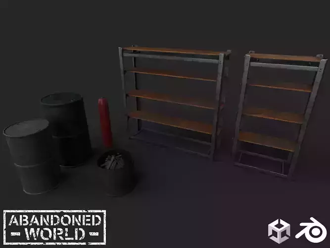 Warehouse Props Set Low-poly 3D model