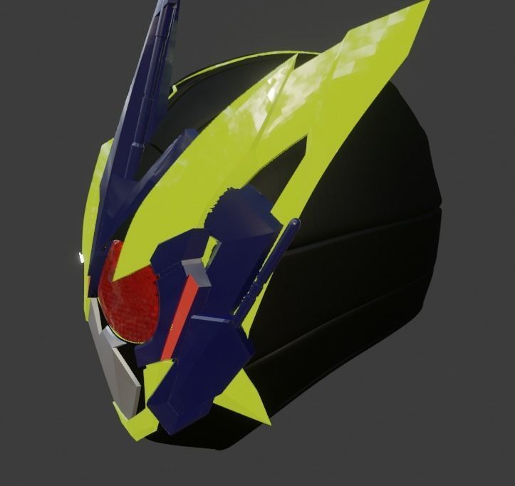 Kamen rider 01 zero one shining assault hopper helmet 3D print model_5