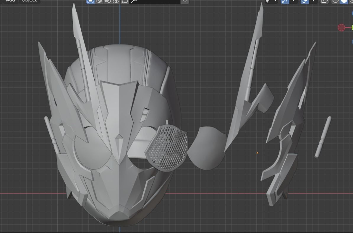 Kamen rider 01 zero one shining assault hopper helmet 3D print model_15