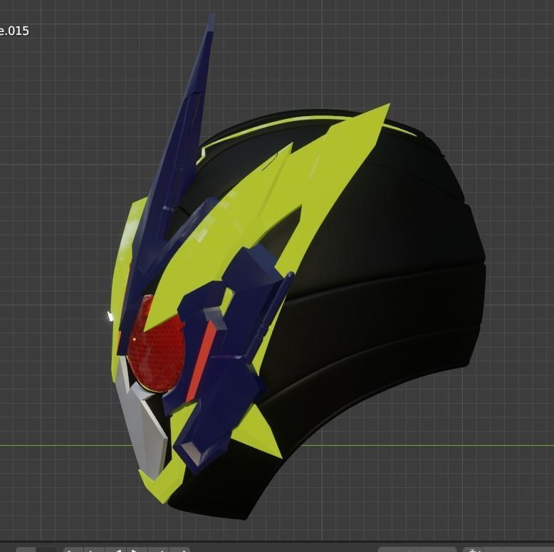 Kamen rider 01 zero one shining assault hopper helmet 3D print model_1