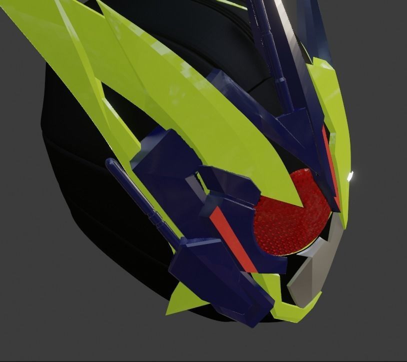 Kamen rider 01 zero one shining assault hopper helmet 3D print model_4