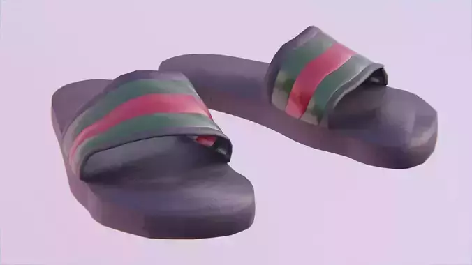 Green and Red Designer Sandals Low-poly 3D model