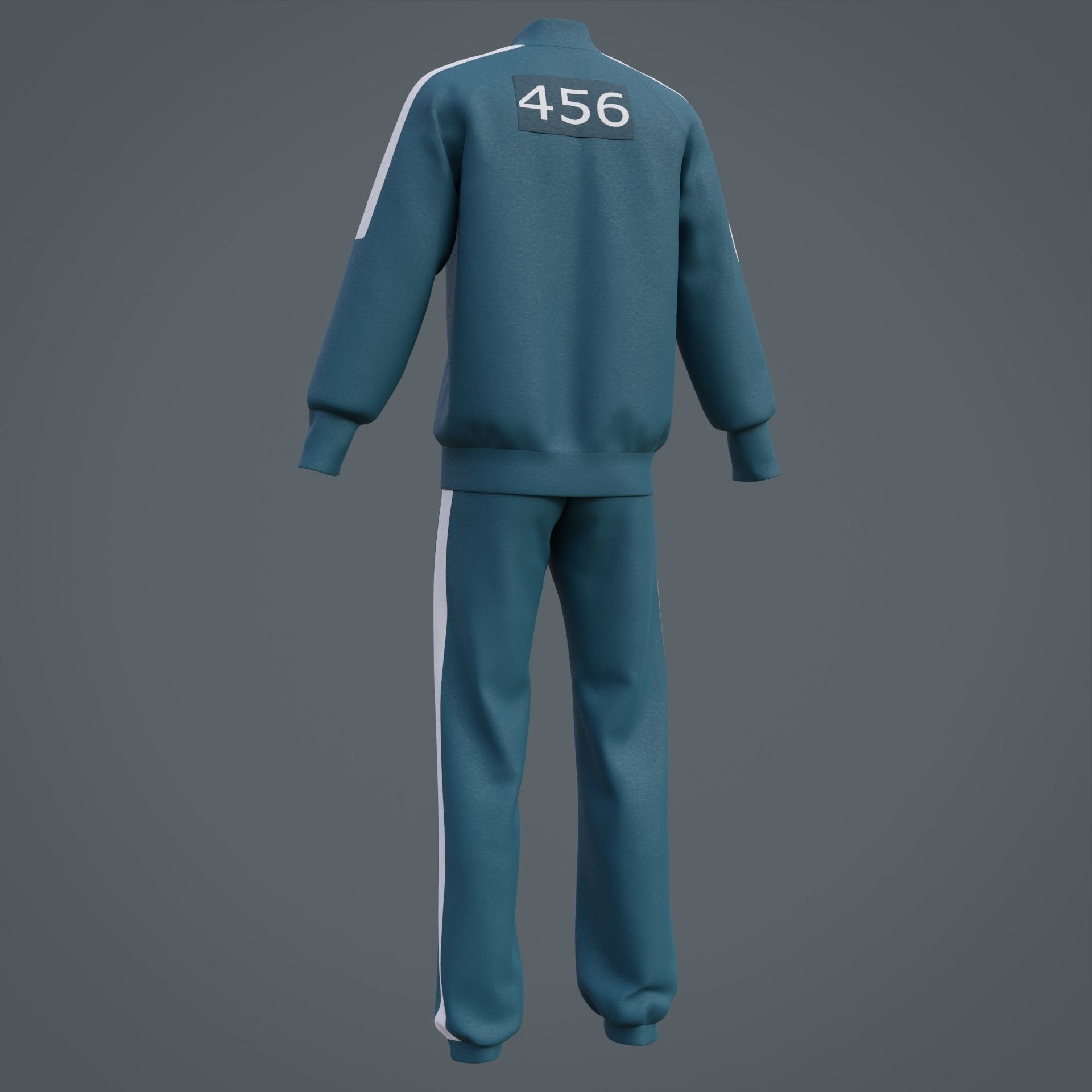 Squid Game Players Uniform 456 Male Tracksuit Costume 3D model CGTrader