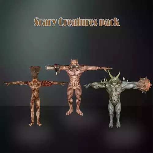 Horror Scary Creatures Low-poly 3D model