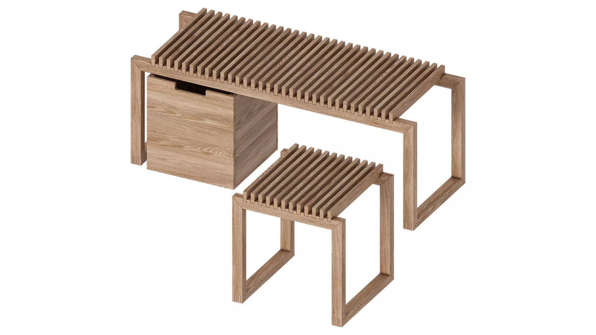 Cutter Bench Stool Design by Niels Hvass 3D model_0