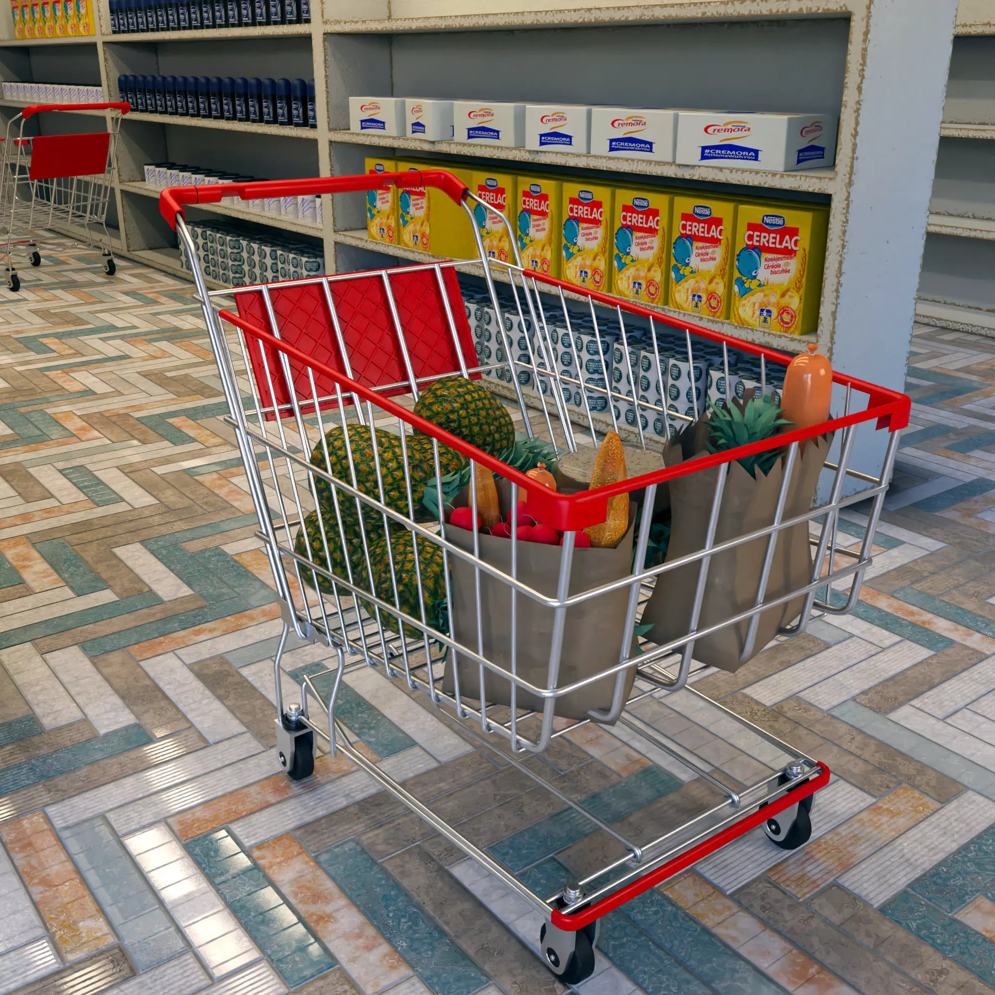 shopping cart Free 3D model
