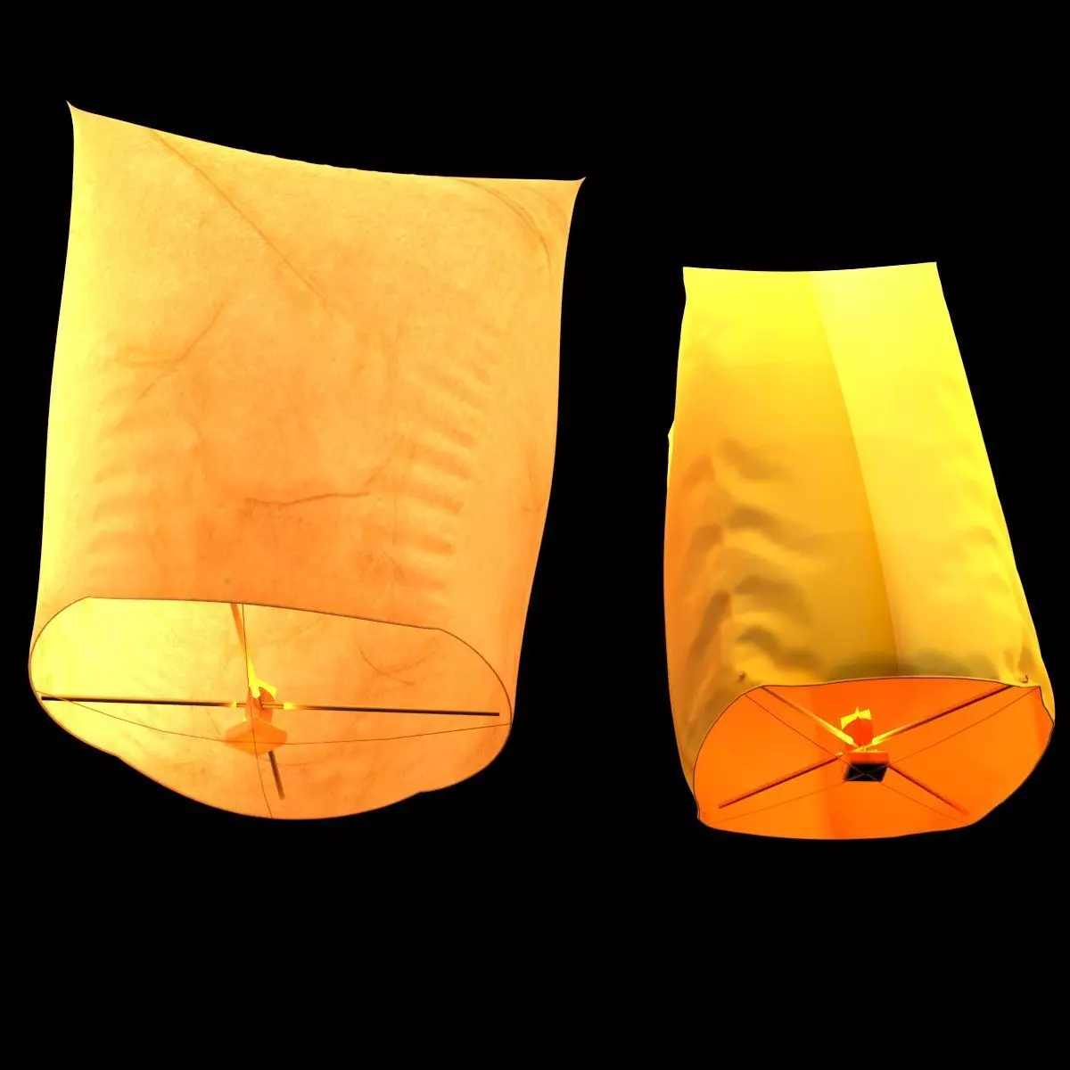 Chinese sky lantern 3D model_0