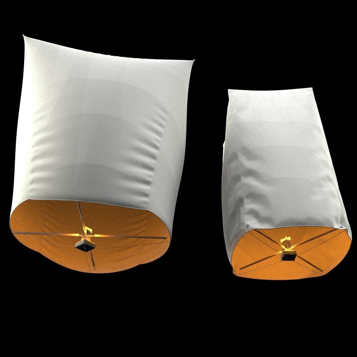 Chinese sky lantern 3D model_4