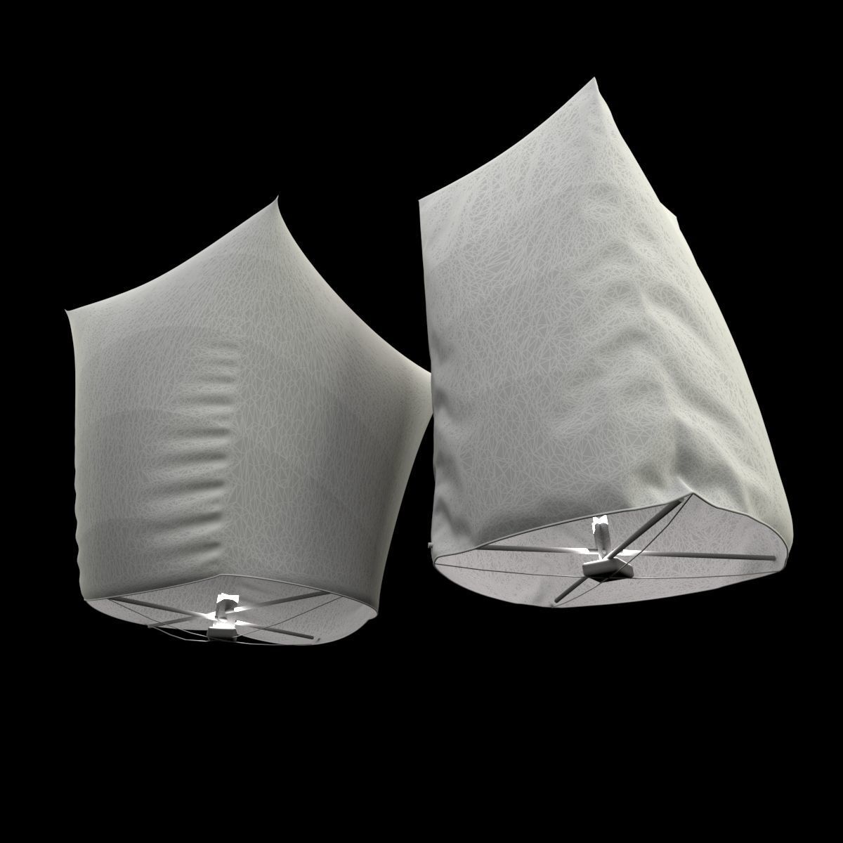 Chinese sky lantern 3D model_8