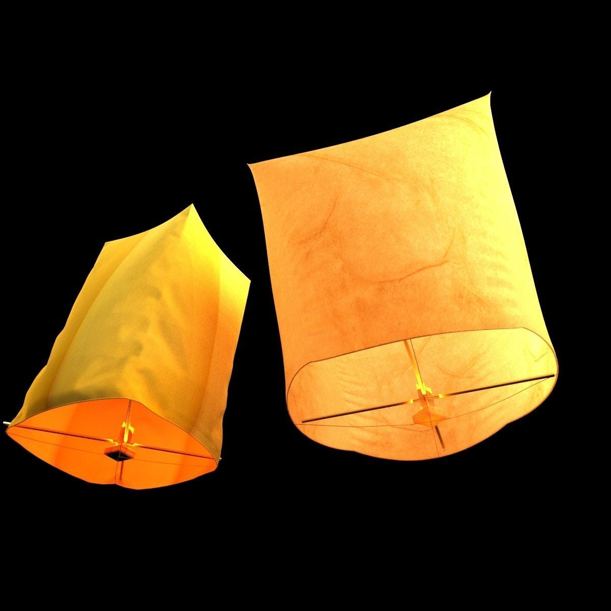 Chinese sky lantern 3D model_3