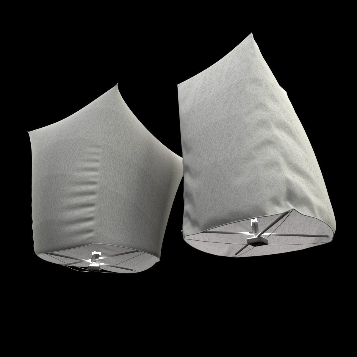 Chinese sky lantern 3D model_6