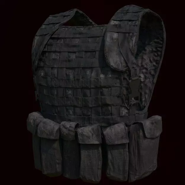 Tactical Vest Low-poly 3D model_0