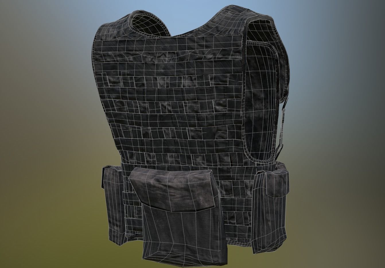 Tactical Vest Low-poly 3D model_7