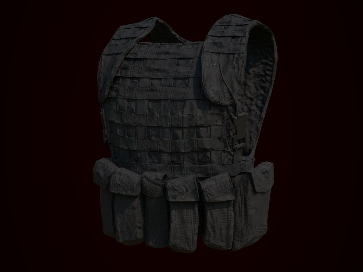 Tactical Vest Low-poly 3D model_8