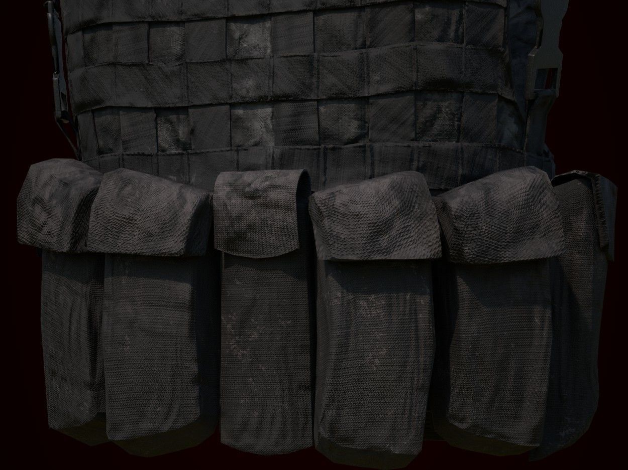 Tactical Vest Low-poly 3D model_5