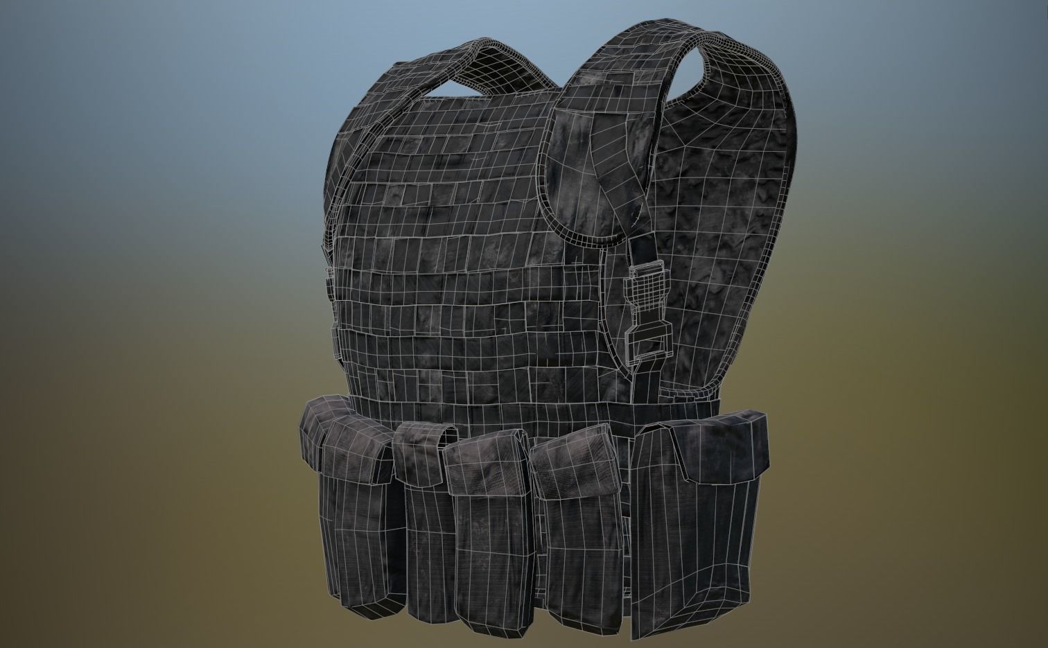 Tactical Vest Low-poly 3D model_6