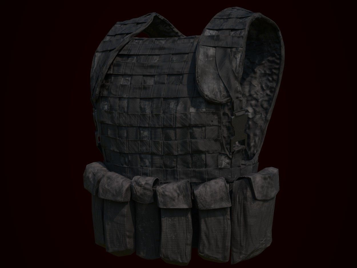 Tactical Vest Low-poly 3D model_1