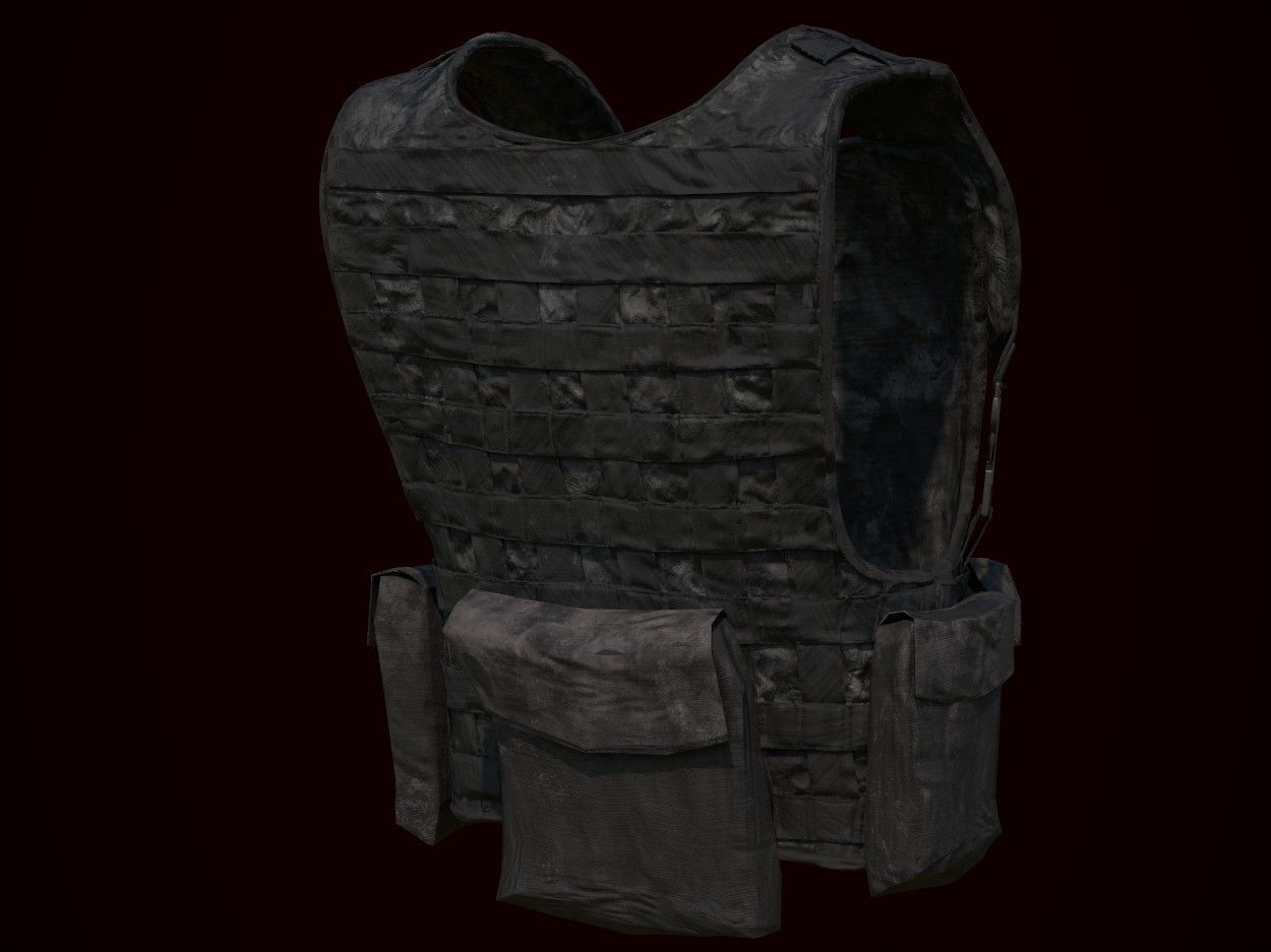 Tactical Vest Low-poly 3D model_4
