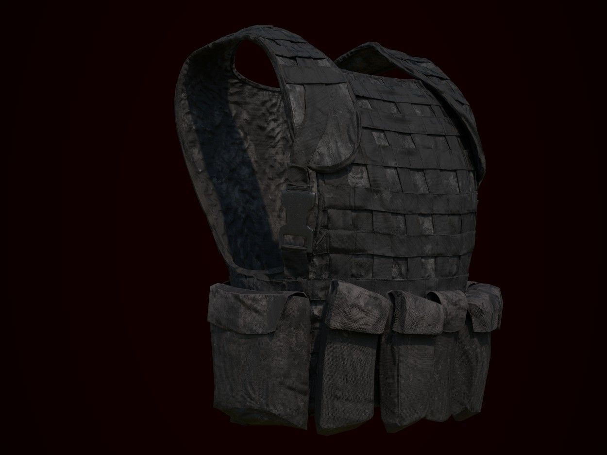 Tactical Vest Low-poly 3D model_2