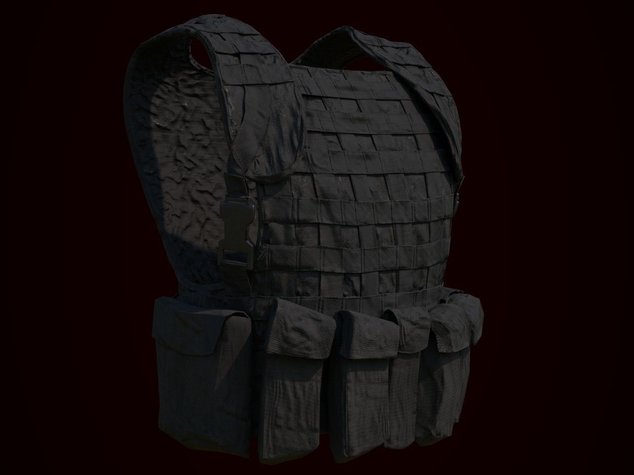 Tactical Vest Low-poly 3D model_9
