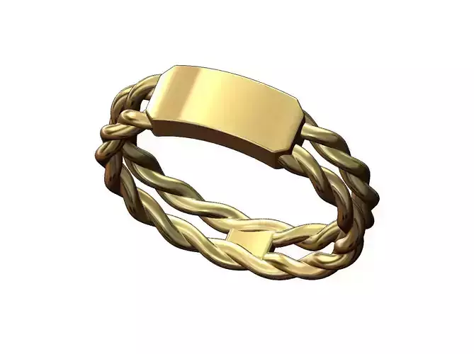 Double braided wire tag ring