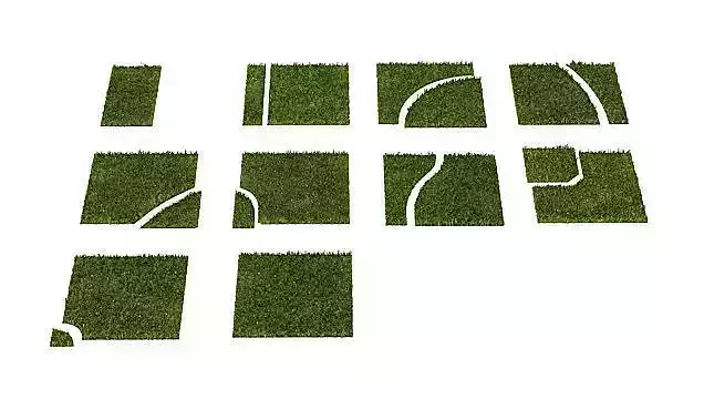Puzzle  Grass Green Squares 3D model