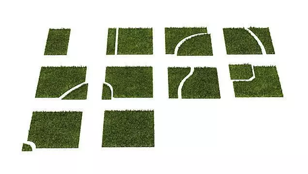 Puzzle  Grass Green Squares 3D model_0