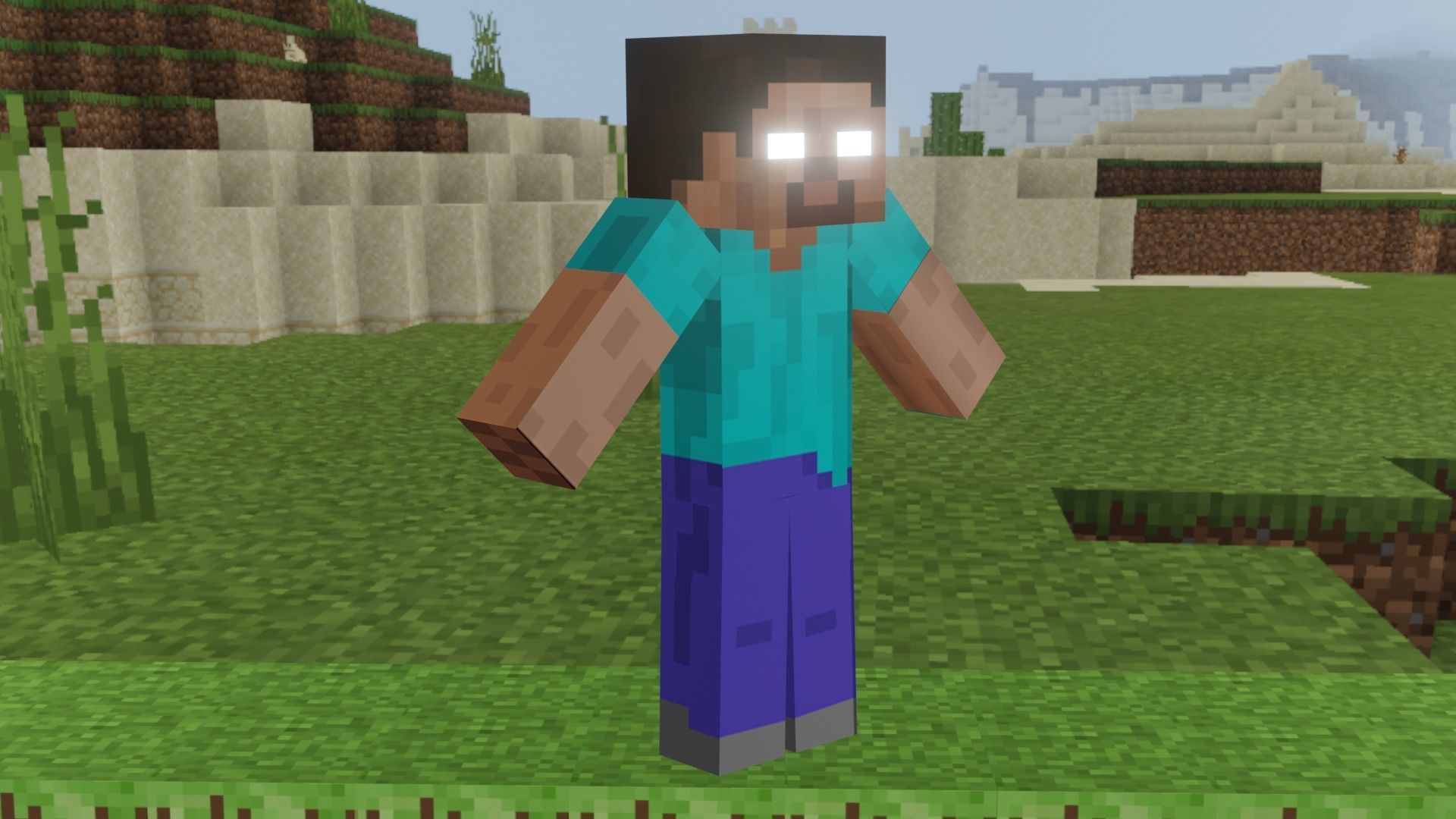 MINECRAFT HEROBRINE RIGGED LOWPOLY 3D MODEL Low-poly 3D model_6