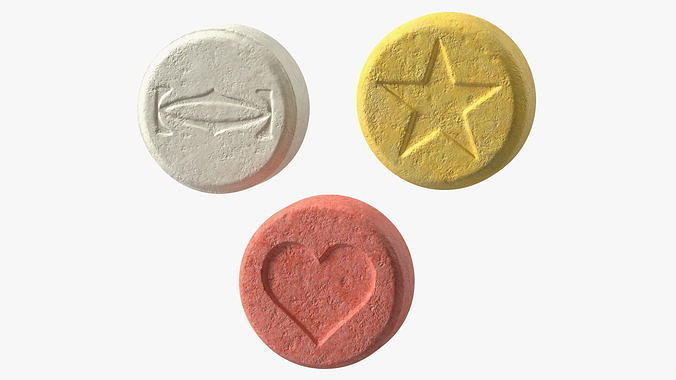 MDMA Ecstasy Tablets Set 3D model 2