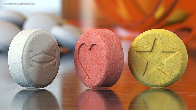 MDMA Ecstasy Tablets Set 3D model