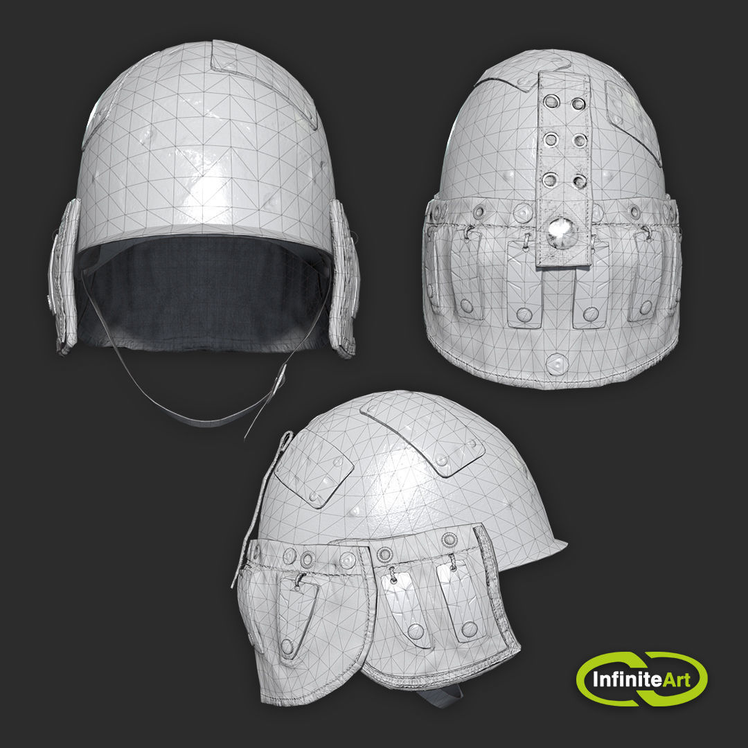 Military helmet Low-poly 3D model_5