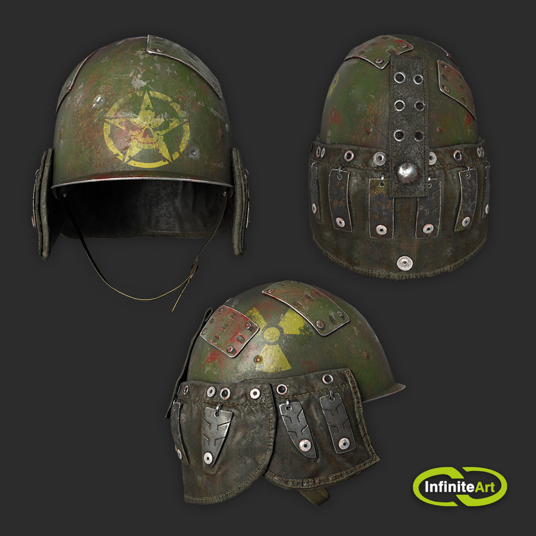 Military helmet Low-poly 3D model_2