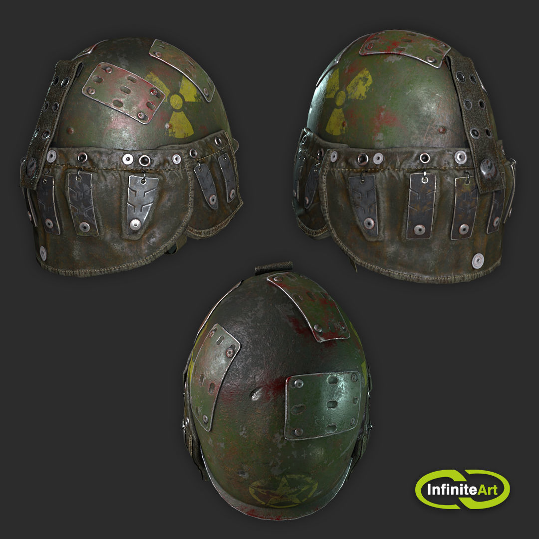 Military helmet Low-poly 3D model_6