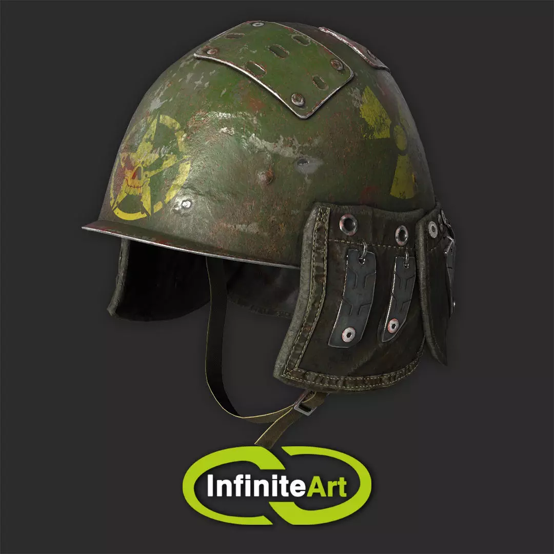 Military helmet Low-poly 3D model_0