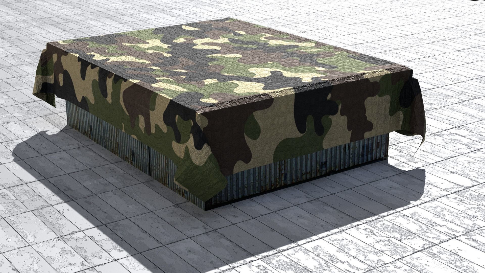 realistic container and oil barrel Free 3D model_1
