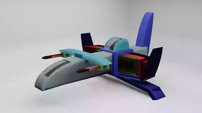Lowpoly cartoon spaceship