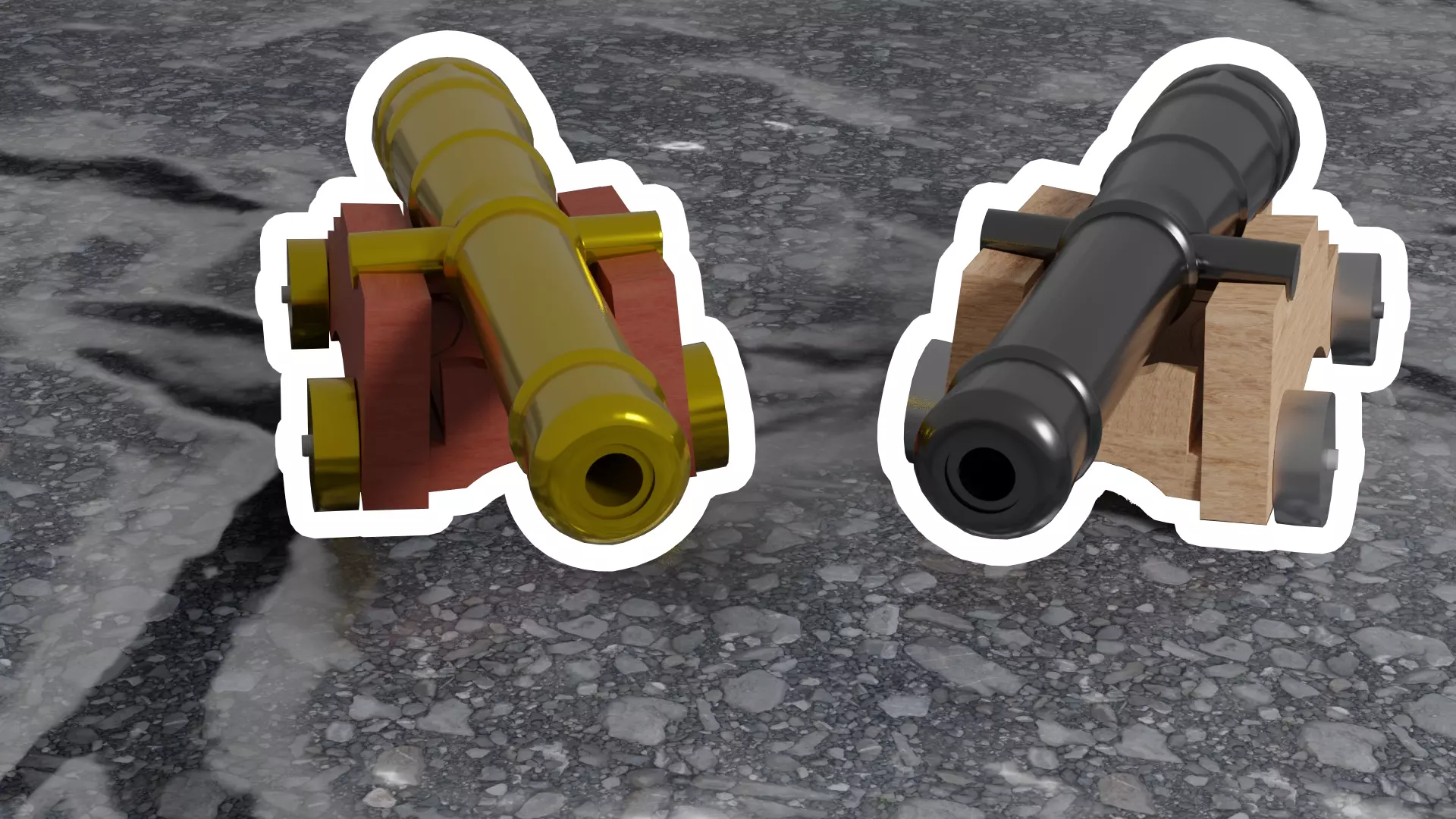 Cannon Free low-poly 3D model