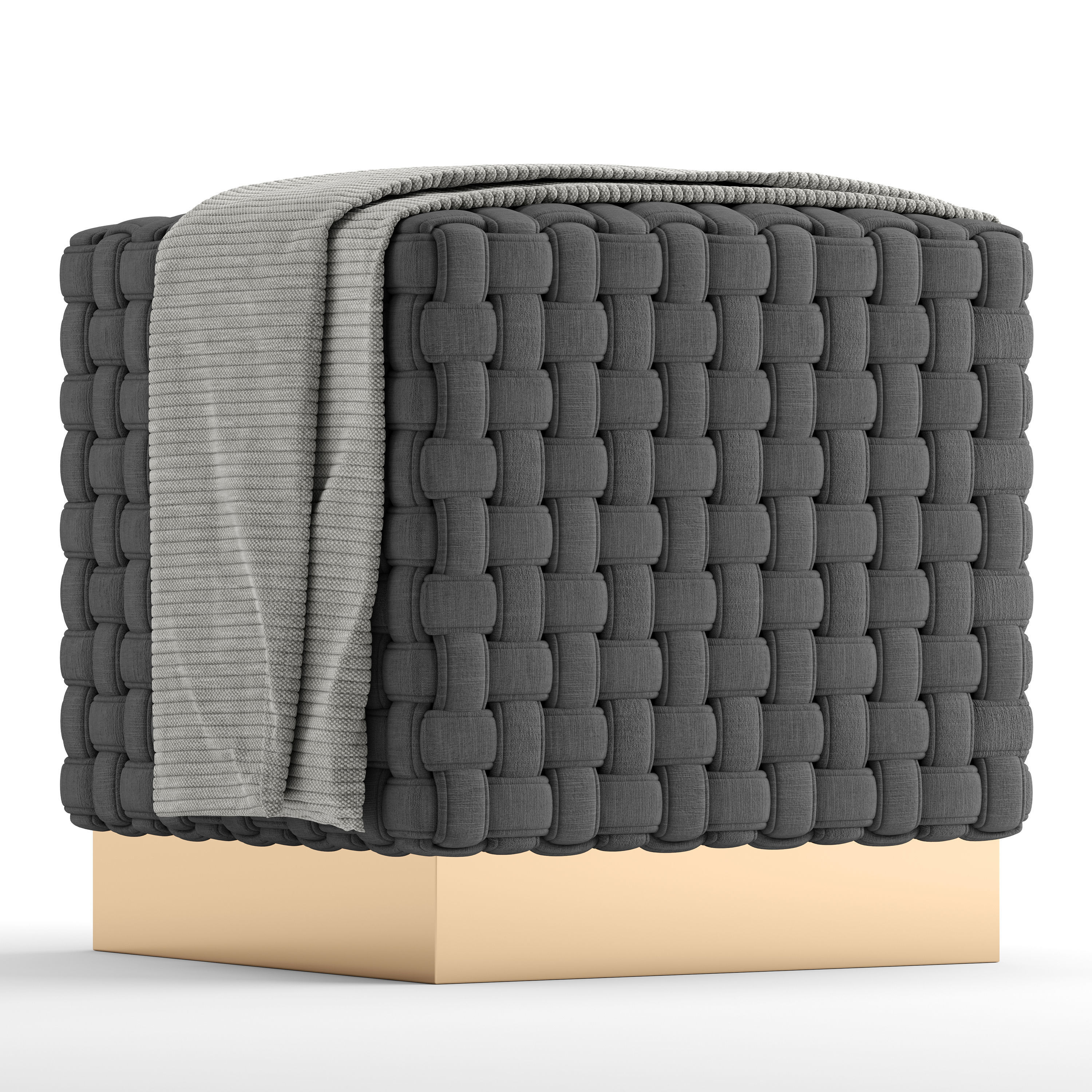 Pouf Safavieh Couture Ravyn Woven Fabric 3D model_2