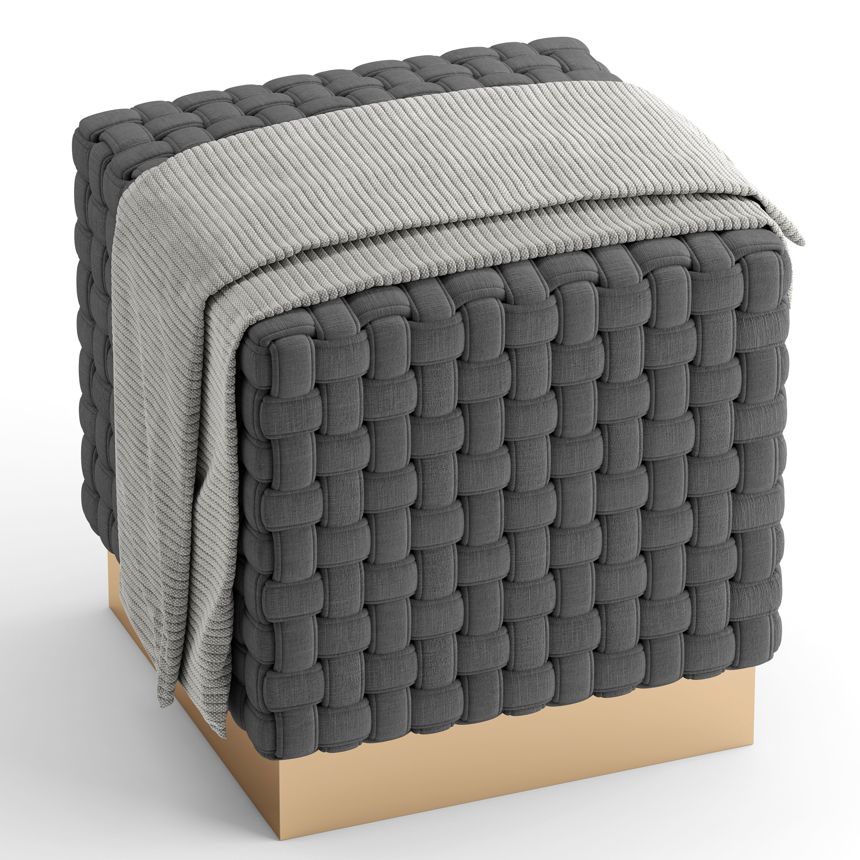 Pouf Safavieh Couture Ravyn Woven Fabric 3D model_1