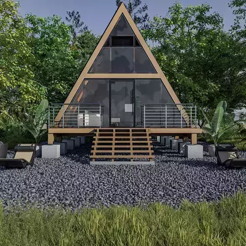 A-Frame Timber Cabin - Blender Cycles