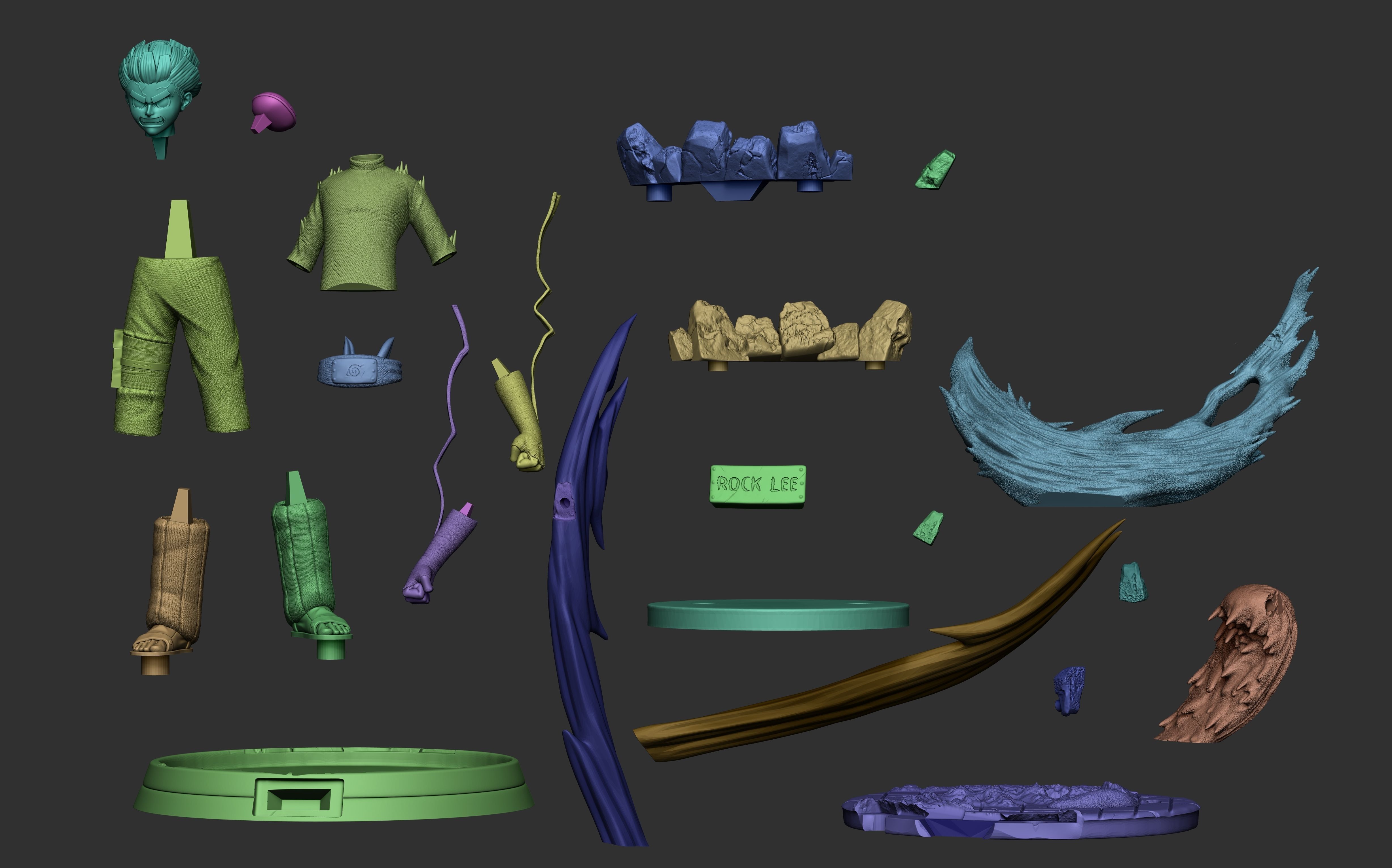 Rock Lee-Naruto 3D print model_3