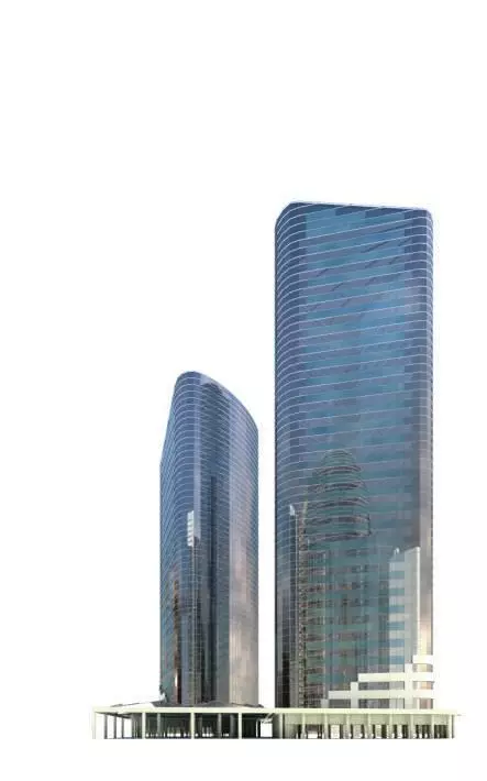 Two Modern Skyscrapers 3D model_0