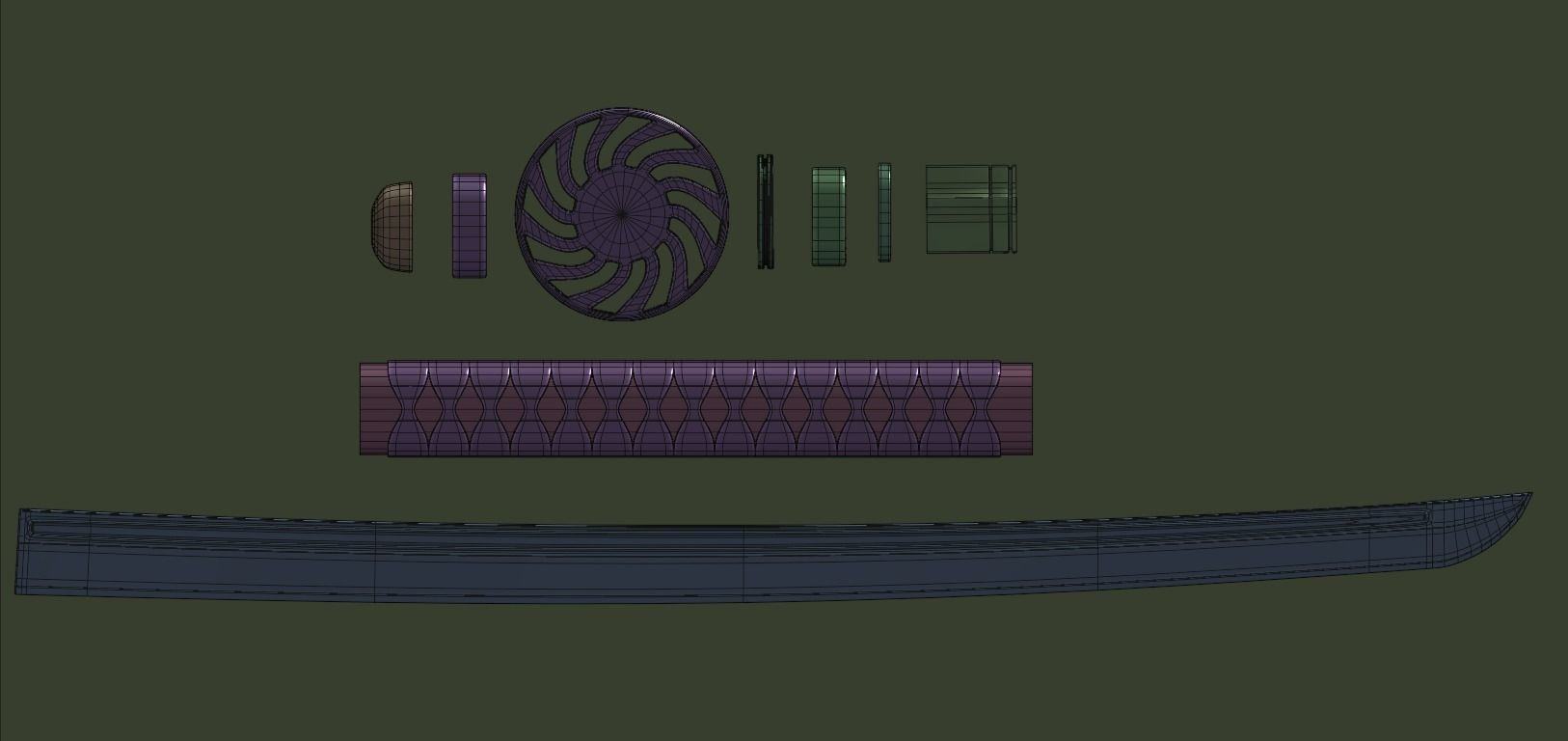 Katana sword Free 3D model_3