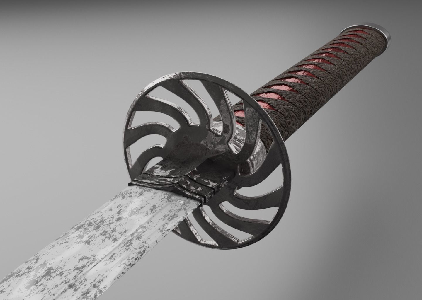 Katana sword Free 3D model_1