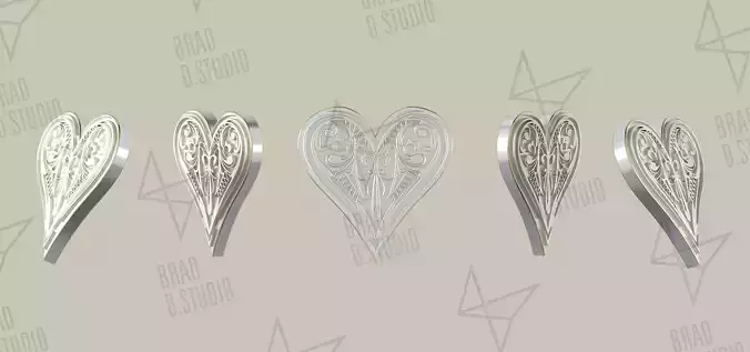 Playing Cards Symbols Pro Vector Heart Platinum and Golden